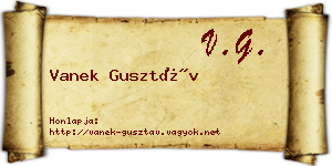Vanek Gusztáv névjegykártya