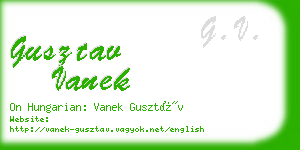 gusztav vanek business card